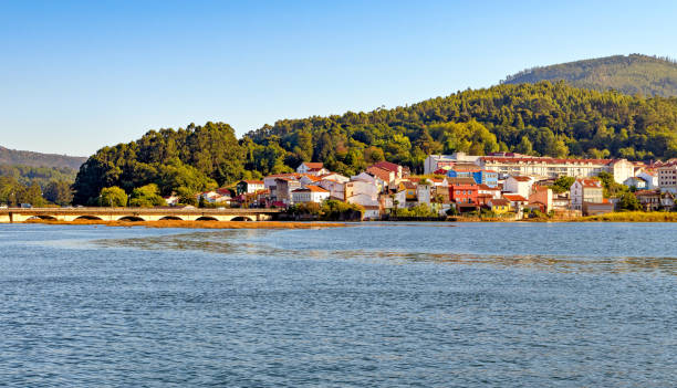 istock Panoramic view of bridge and landscape in the town of Noia, Spain. 1040407122