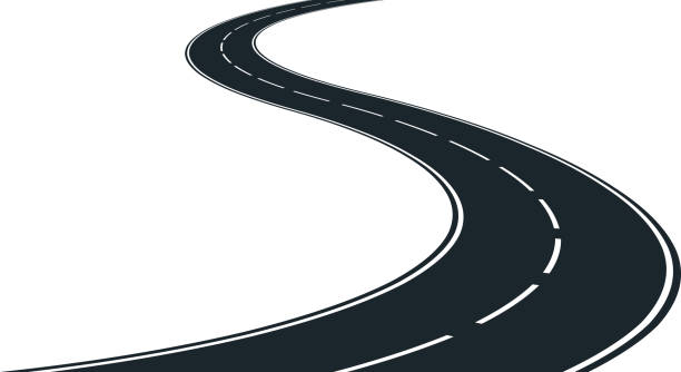 winding road isolated winding road - clip art illustration winding road stock illustrations