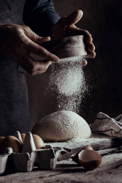 baker - chef baker bakery flour imagens e fotografias de stock