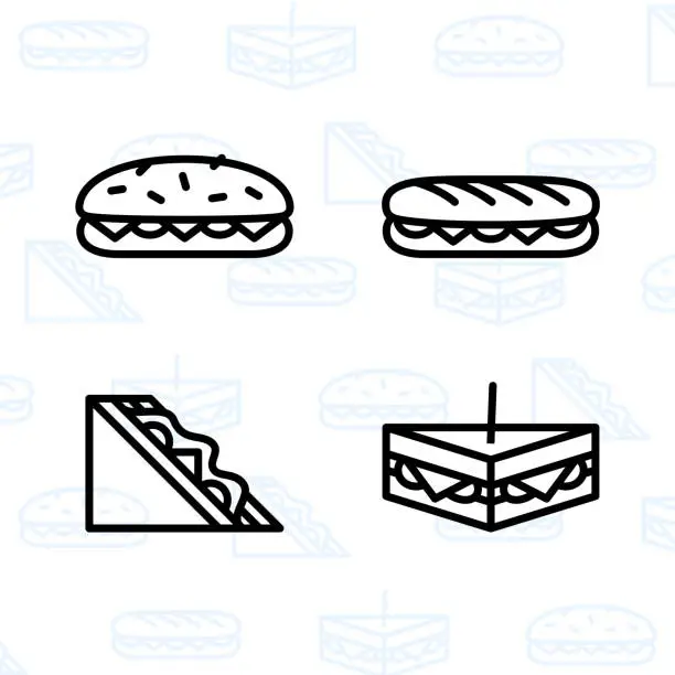 Vector illustration of Bakery, dessert, cookies, snacks and food icon set and vector illustration - 2