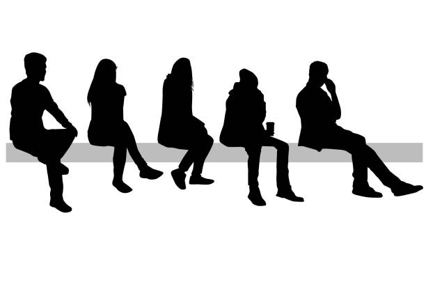 Group of people. Group of people. silhouette stock illustrations