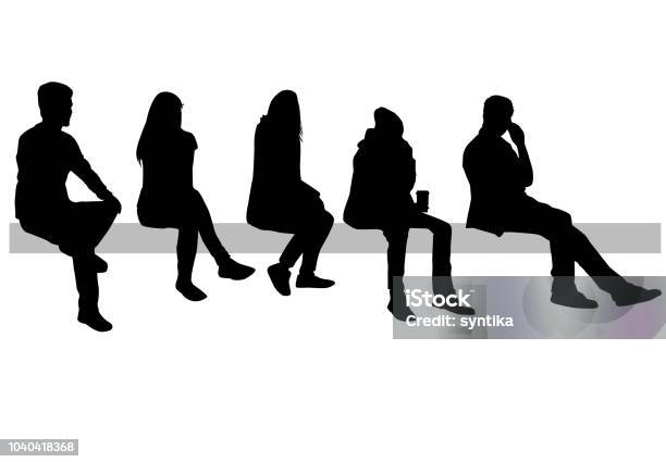Group Of People Stock Illustration - Download Image Now - Sitting, In Silhouette, People
