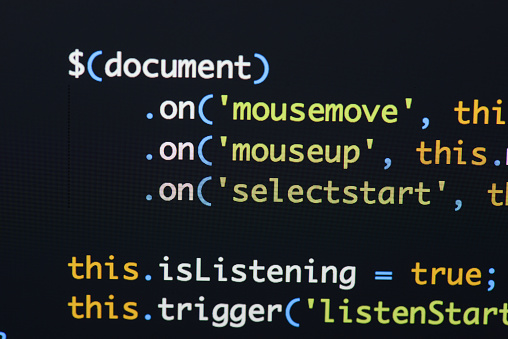 Real Java Script Code Developing Screen Programing Workflow Abstract ...