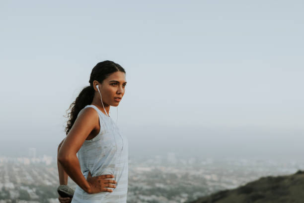 istock Woman stretching on a hill in LA 1040422978