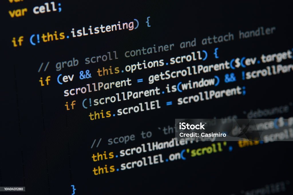 Real Java Script Code Developing Screen Programing Workflow Abstract ...