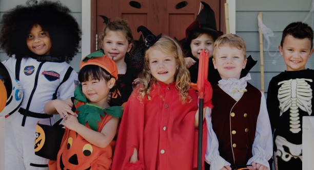 istock Little children trick or treating on Halloween 1040431334