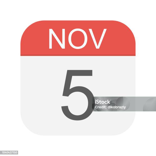 5 Novembre Icône De Calendrier Vecteurs libres de droits et plus d'images vectorielles de Agenda - Agenda, Blanc, Calendrier - iStock