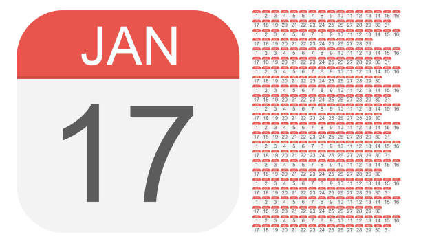 1 января - 31 декабря - значки календаря. все дни в году. - 12 18 months stock illustrations