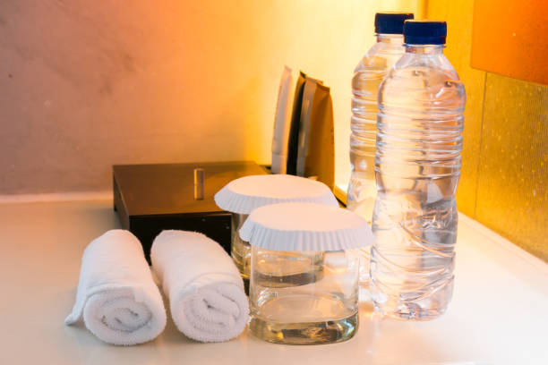 istock bathroom set on ceramic wall with lighting of luxury room 1040440890