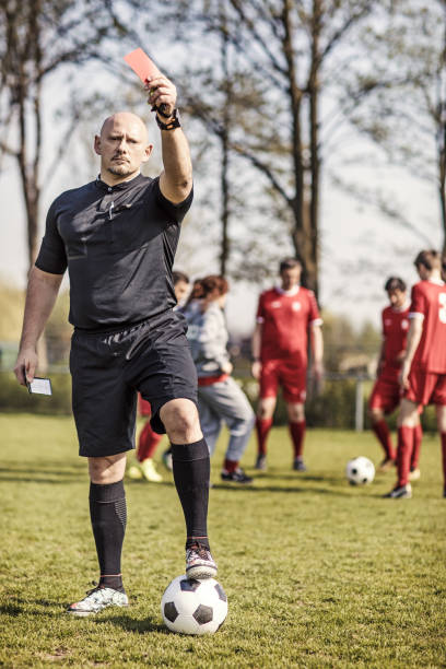 istock Shaved handsome caucasian male soccer referee 1040446096