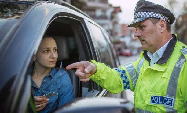 istock Traffic police stopped a woman 1040454090