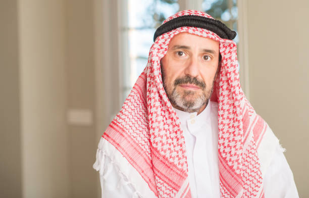 istock Middle age arabian man at home with a confident expression on smart face thinking serious 1040456030