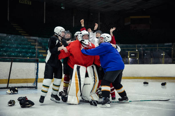 istock Ice Hockey Players Celebrating 1040456506