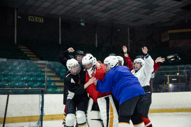 istock Ice Hockey Playings Celebrating a Win Together 1040459016