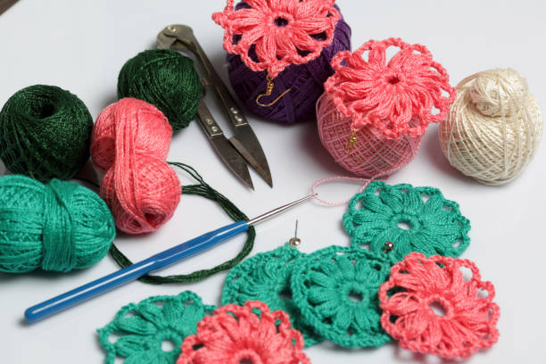 istock Earrings knitted by an entrepreneur. 1040463734
