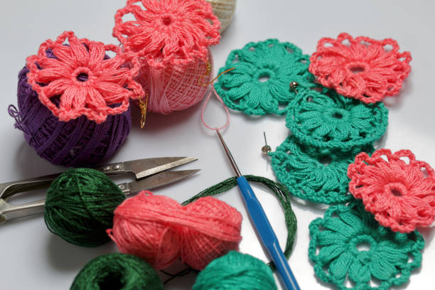 istock Earrings knitted by an entrepreneur. 1040464102