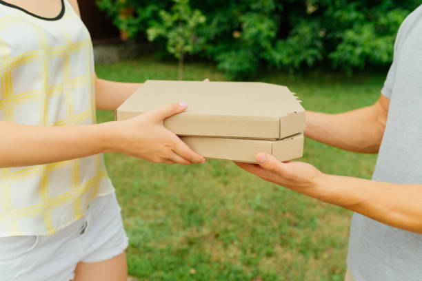 istock Close-up view of delivery boxes with pizza 1040472616