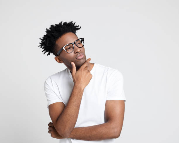 istock Afro american geek looking away 1040474430