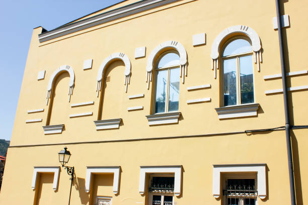 istock Old Tbilisi architecture, windows and exterior decor in autumn day 1040480450