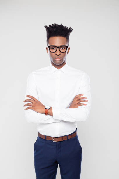 istock Afro american businessman staring at camera 1040485204