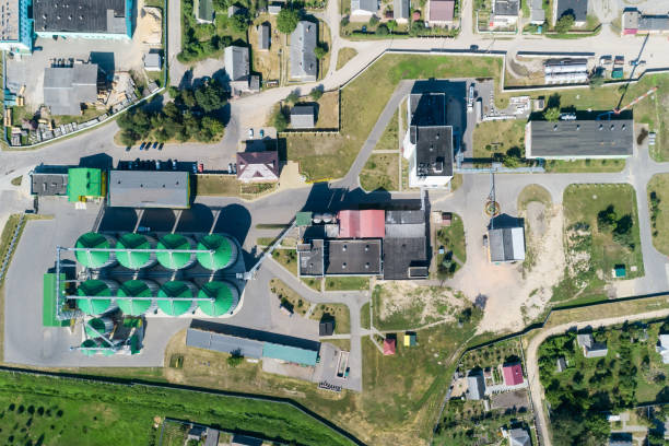 istock A modern granary. View of grain silos from above 1040494342