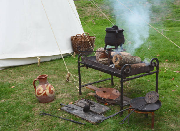istock Campfire stove at a Medieval fair 1040500908