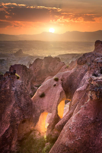 Sunset at Cappadocia, Goreme, Nevsehir, Turkey.