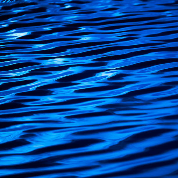 Dark Blue, Rippling Water stock photo