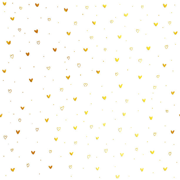 Tiny hand drawn uneven gold heart shapes on white paper background - seamless luxury and minimalistic love card design in vector Uneven spontaneously drawn heart shapes across the entire surface of the white paper card.
Original and unique love elements design. 

Seamless pattern - duplicate it vertically and horizontally to get unlimited area without visible connections.
Zoom to see the details!
Great material for your design. white background isolated on white vibrant color drawing stock illustrations