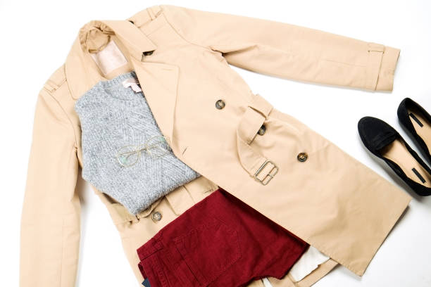 istock Women's clothing set variations for fall season with warm garment items. 1040535384