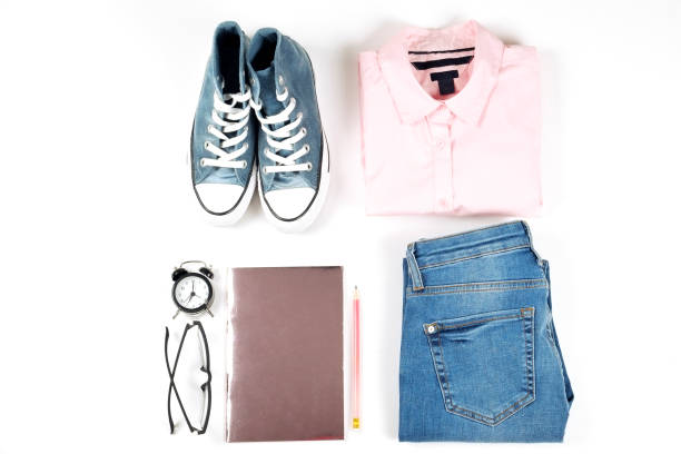 istock Women's clothing set variations for fall season with warm garment items. 1040536004