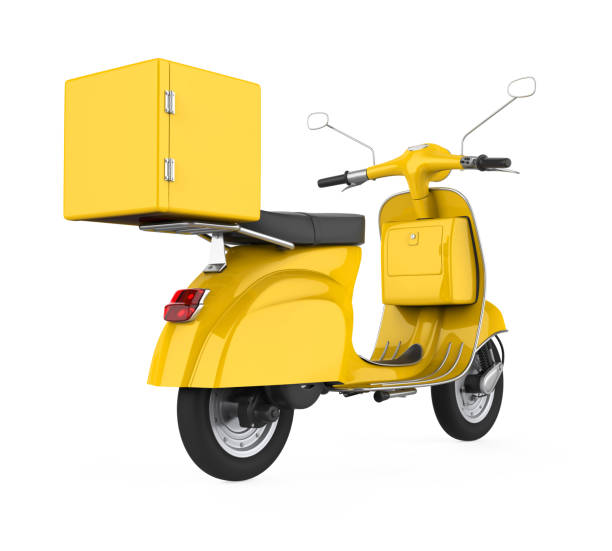istock Yellow Motorcycle Delivery Box Isolated 1040539600