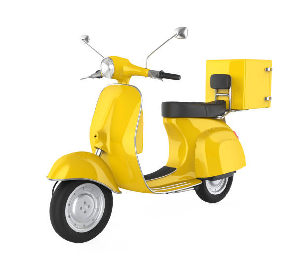 istock Yellow Motorcycle Delivery Box Isolated 1040539702