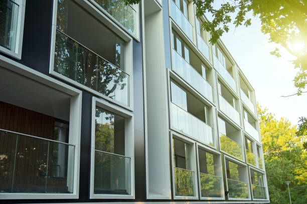 istock Facade of new modern apartment building. 1040557026
