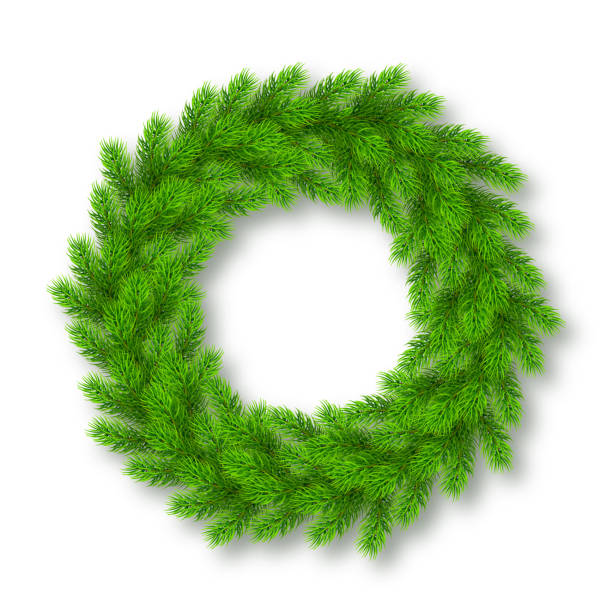 istock Christmas wreath from fir tree branches. Template for a banner, poster, invitation 1040570552
