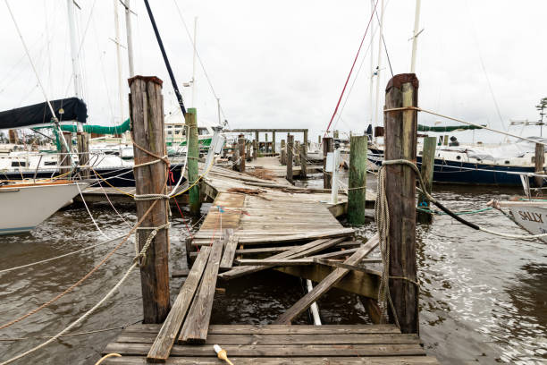 hurricane florence damage in oriental, nc - drifted imagens e fotografias de stock