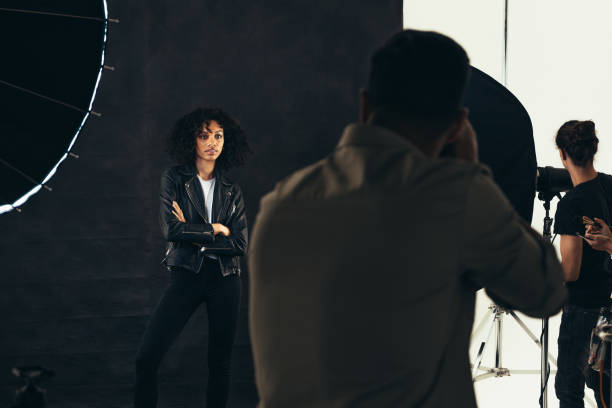 istock Model posing for a photograph during a photo shoot 1040609100