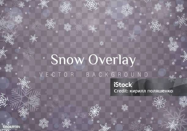 Falling Christmas Snow Stock Illustration - Download Image Now - Snowflake Shape, Snow, Falling