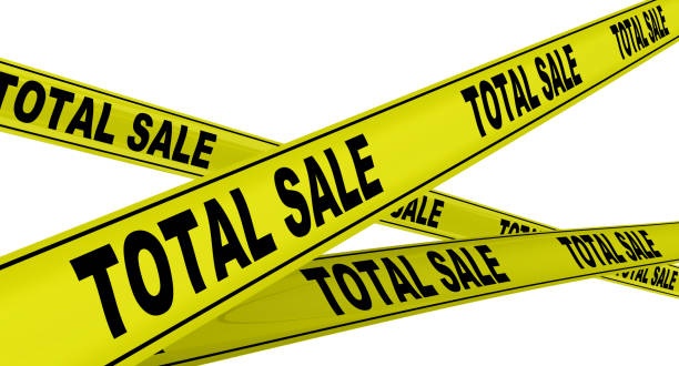 istock Total sale. Yellow warning tapes 1040619278