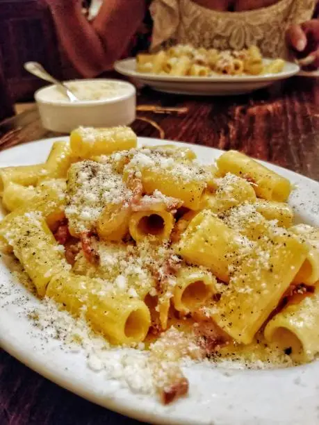 Authentic carbonara from a roman trattoria