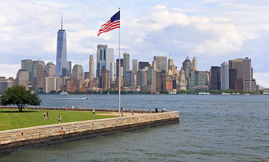 New York City skyline viewed from Ellis Island, USA