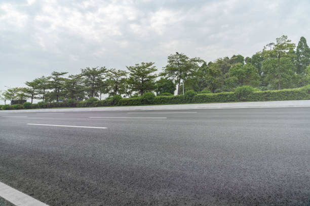 istock empty treelined asphalt road against sky 1040638760