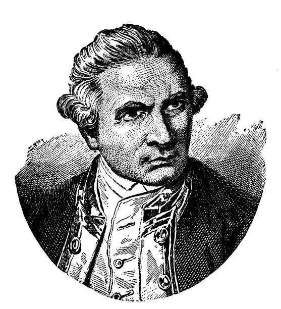 james cook (1728-1779) - james cook stock illustrations