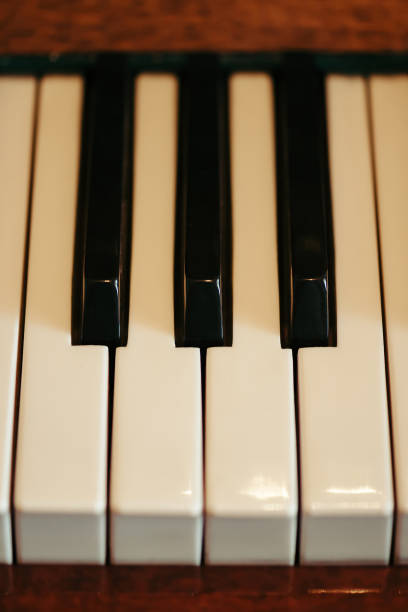 istock Old Piano keys in artistic processing. Musical instrument. View from above. 1040705940