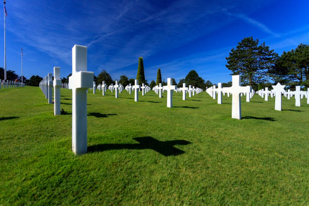 istock Armed Forces Cemetery at Omaha Beach in Normandy France 1040706412