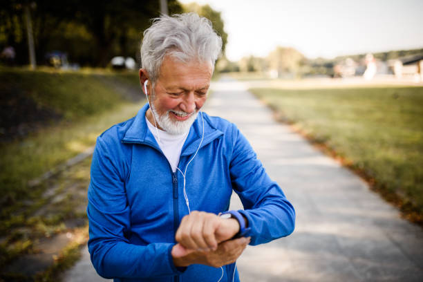 istock Active senior measuring heart rate with smartwatch 1040717720