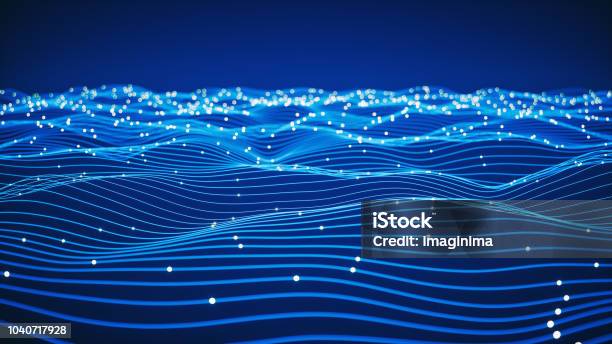 Abstract Blue Technology Background Stock Photo - Download Image Now - Technology, Data, Backgrounds