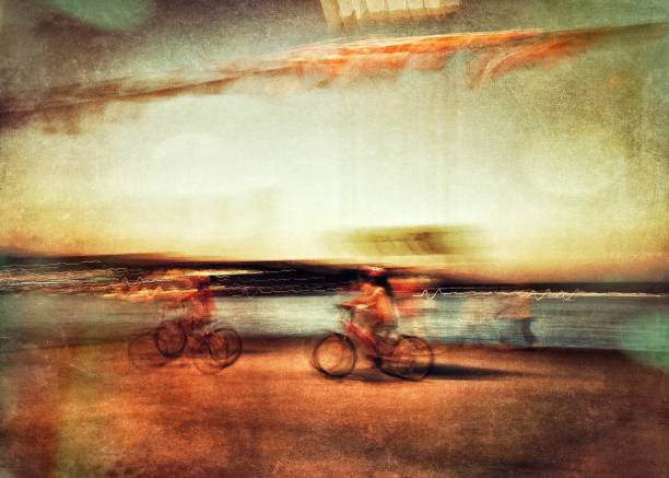 istock Blurred motion view of two cyclists on the street 1040729374