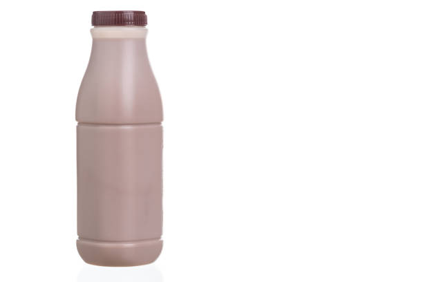 istock Chocolate milk plastic bottle isolated on white 1040735364