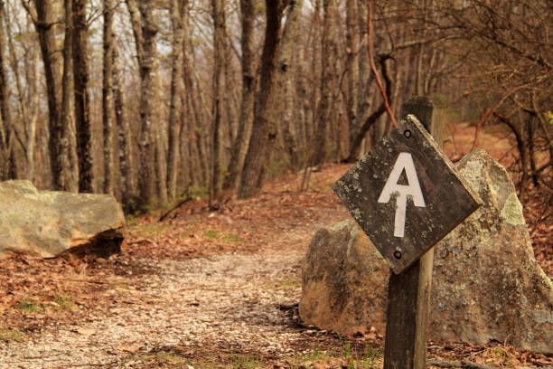 szlak appalachów - appalachian trail sign dirt road footpath zdjęcia i obrazy z banku zdjęć